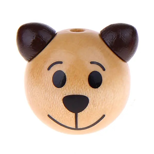 3D bear III motif bead natural-brown 671 in stock 