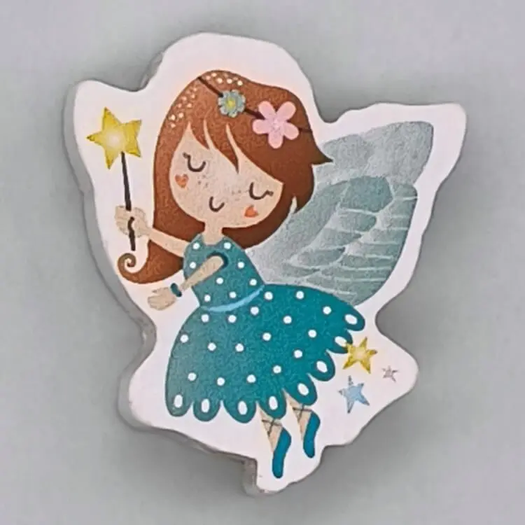 Wooden bead fairy turquoise 27 in stock 