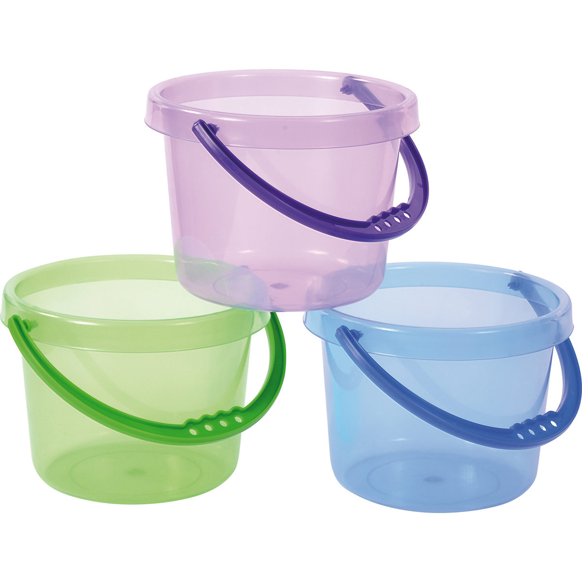 Eimer, Kunststoff, Pastellfarben, Tragegriff, Mehrfarbig