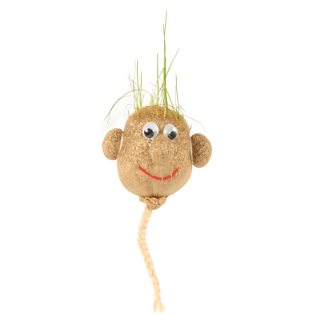 Hängefigur, Sackkopf, Knetfigur, Grinsegesicht, Schnurhaar