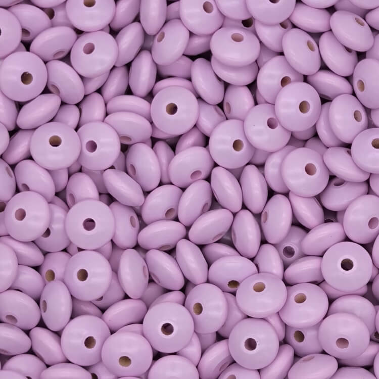 Linsen-Perlen • Holzlinsen 14mm • 50 Stück rosa 66 auf Lager