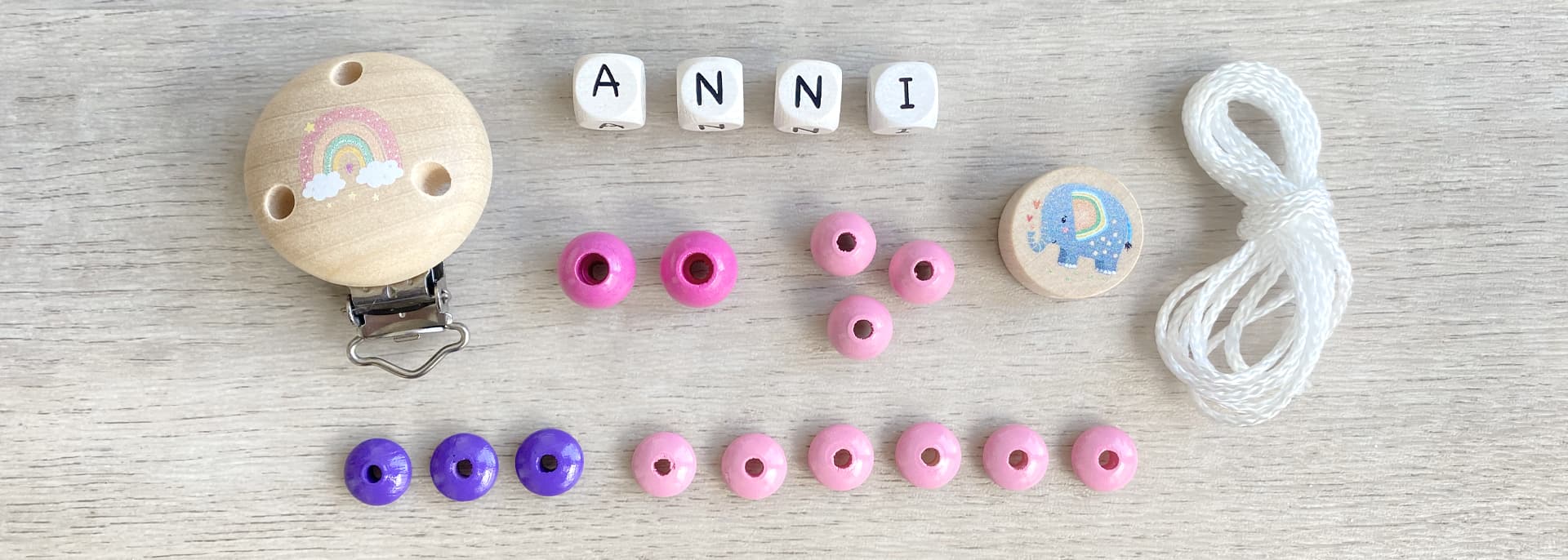 Schnullerkette mit Namen selber machen Schnullerkette mit Namen selber machen