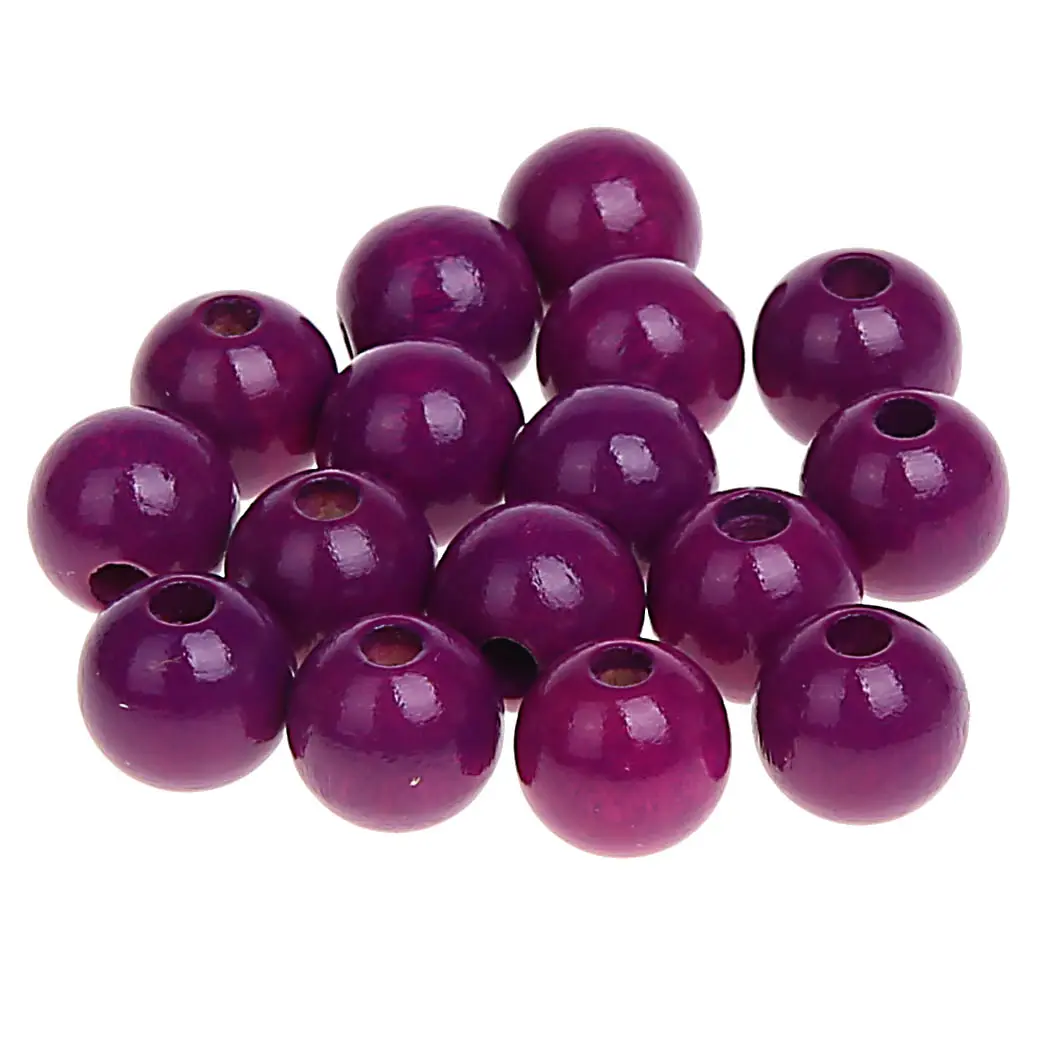 Wooden beads 10mm - 50 pieces purple 22 in stock 