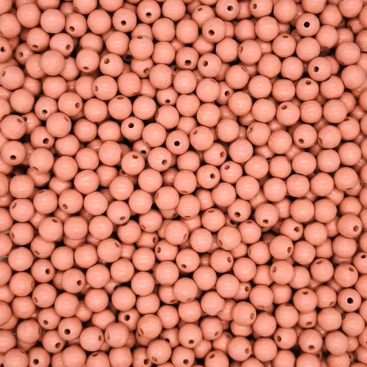 Pastellfarben Holzperlen 10mm • 50 Stück beige rot 17 auf Lager