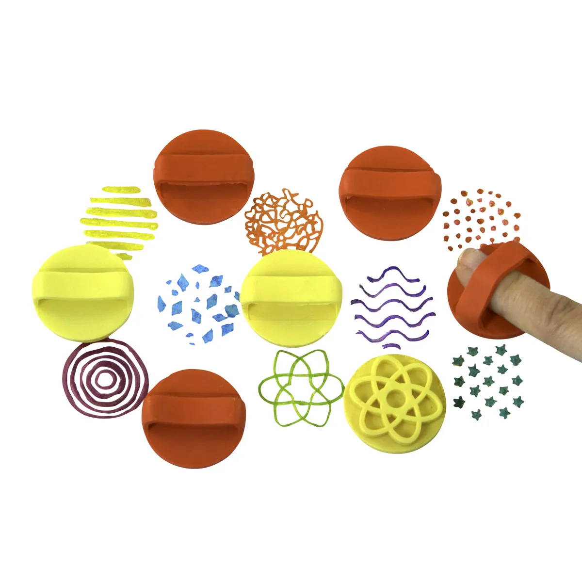 knete, stempel, form, spielzeug, gelb, Knetrad, Kneträdchen, Sandburgring, Stickerstempel, Knetwerkzeug
