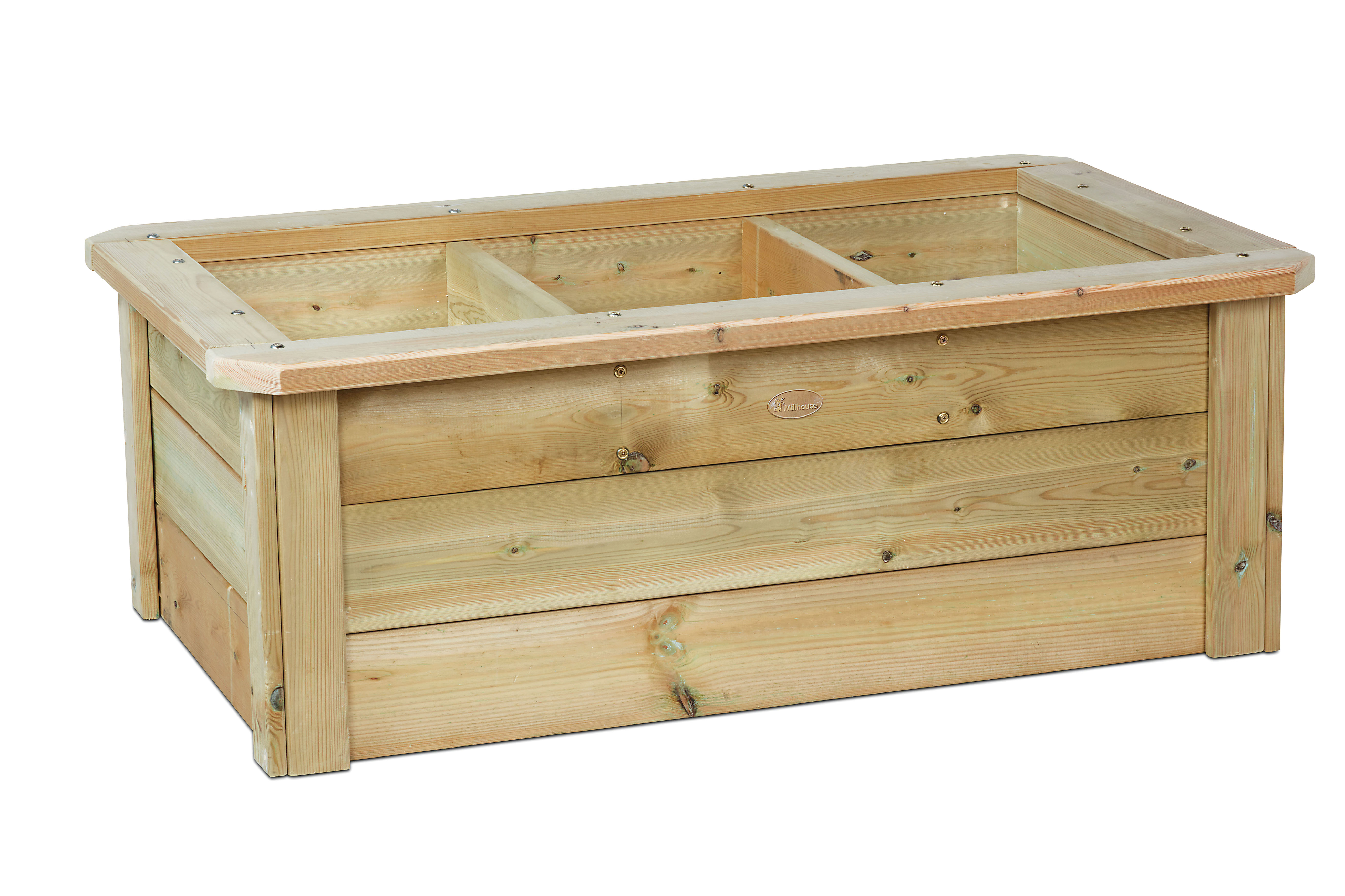 Holzbox, Kissentrog, Holztruhenbox, Aufbewahrungskiste, Kastenbox, Holzbox, Pflanzkasten, Holztröggel, Blumenbeet, robuste Holzkiste