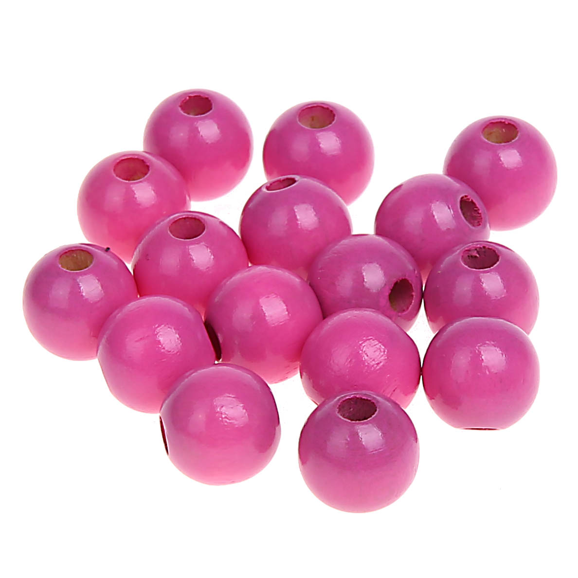 Holzperlen 12mm • 25 Stück pink 84 auf Lager
