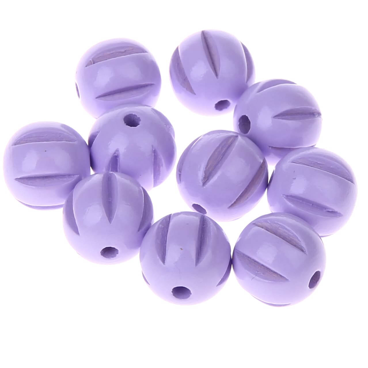 Longitudinal grooved beads 14mm - 10 pieces lilac 39 in stock 