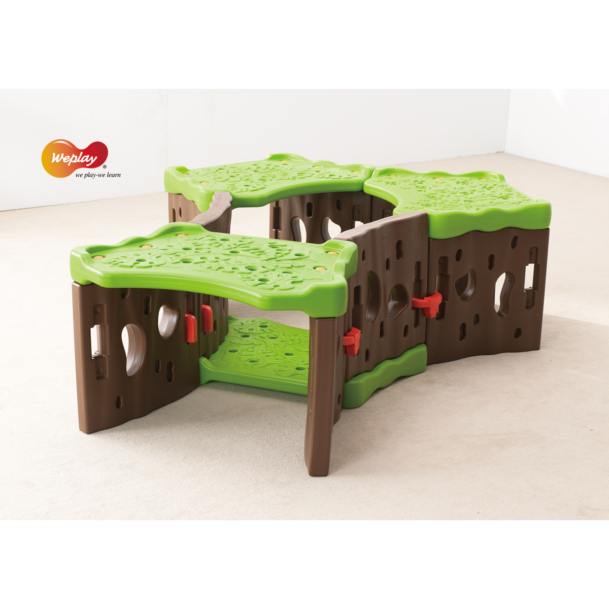 Spielturm, Kletterturm, Kletterwand, Holz/Kunststoff Kombi, Grün Braun