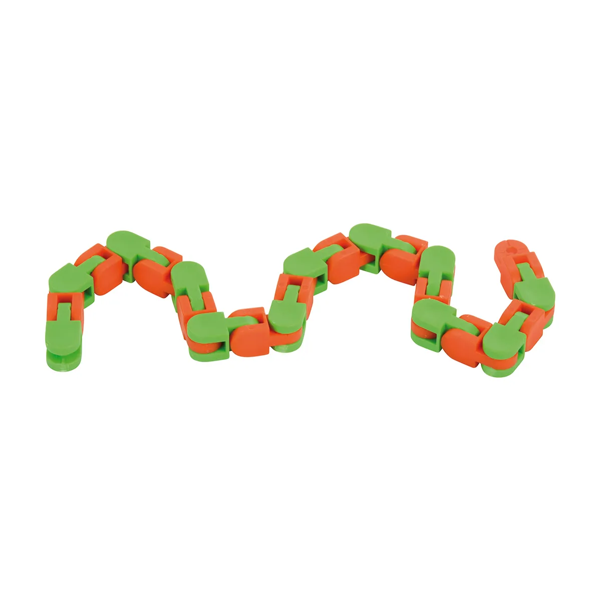 Kunststoffkette, Spielkette, Kinder Spielzeug, orange grün, Kettenform, kette, bausteine, spielzeug, farbige motivation, modulares design