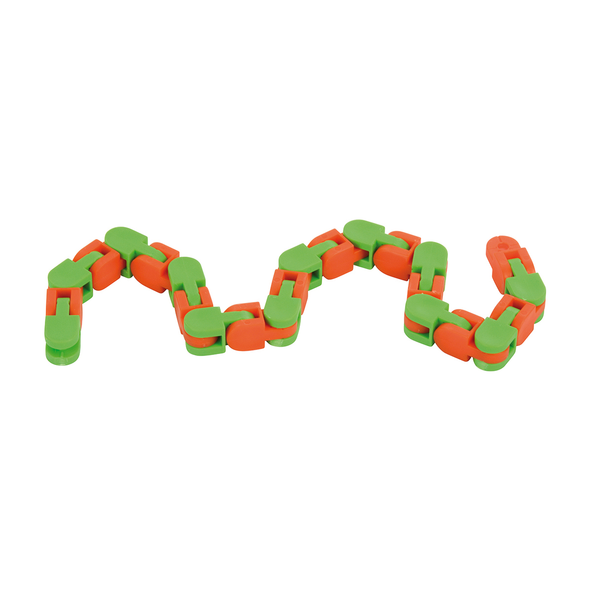 Kunststoffkette, Spielkette, Kinder Spielzeug, orange grün, Kettenform, kette, bausteine, spielzeug, farbige motivation, modulares design