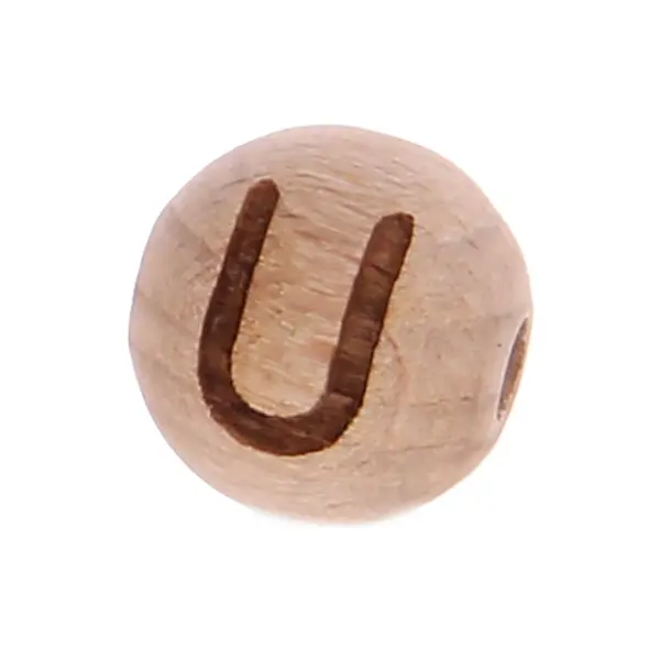 Letter beads 12mm with laser engraving - drilled horizontally U 152 in stock 