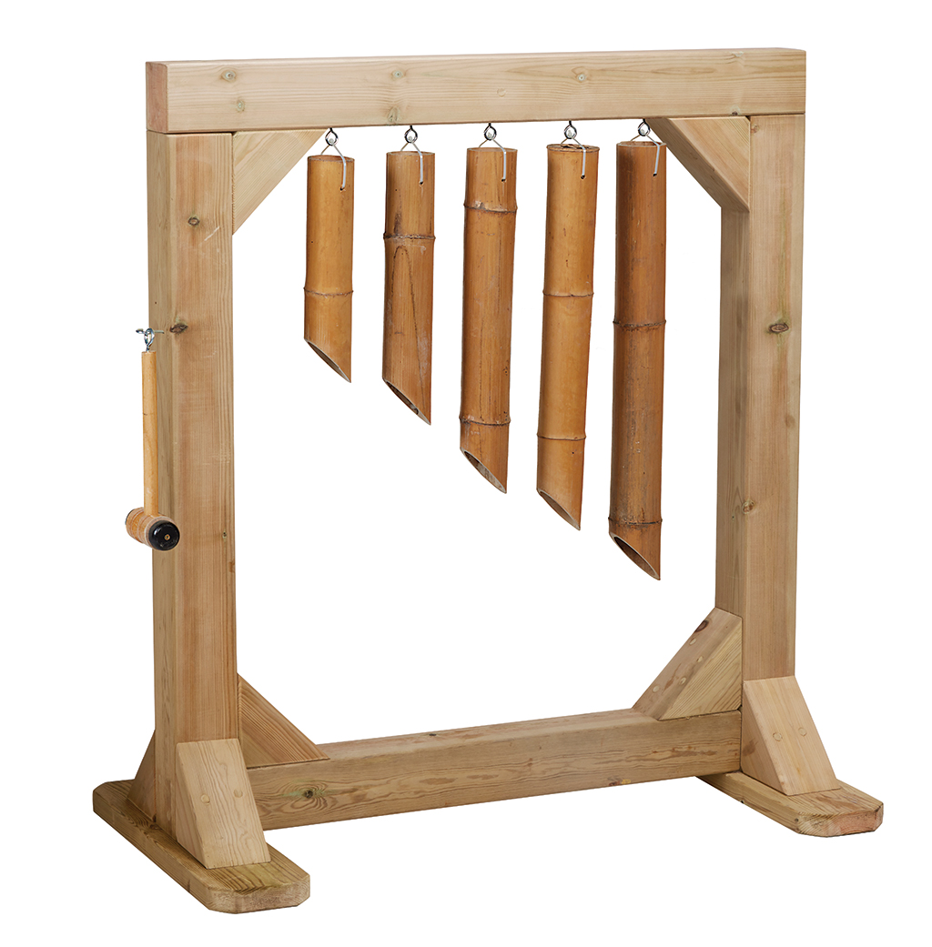 Bambuspendel, Deko-Pendel, Holzrahmen, Pendelständer, Windspiel, Klangzaun, Bambus, Windspiel, Holzständer, Stifthalter
