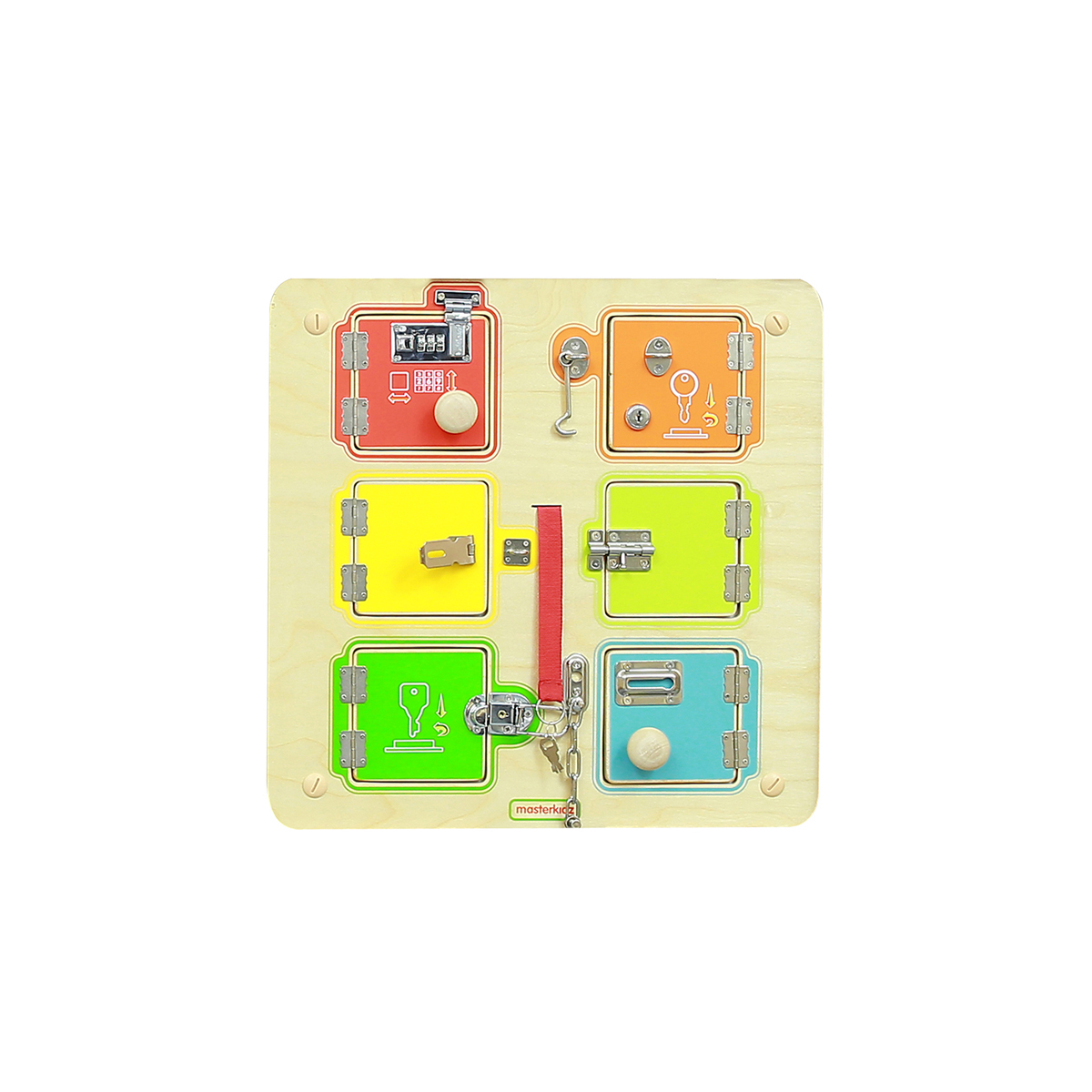 Holzpuzzle, Sortierbox, Farbig, Schlüsselanhänger, Kinderenspielzeug, Kinderwerkzeug, Sortierboard, Holzspielzeug, Farbig, Schlossverschluss