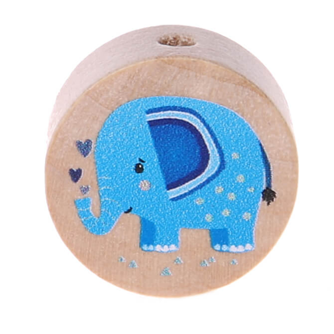Motivperle Elefant (Scheibe) blau 28 auf Lager
