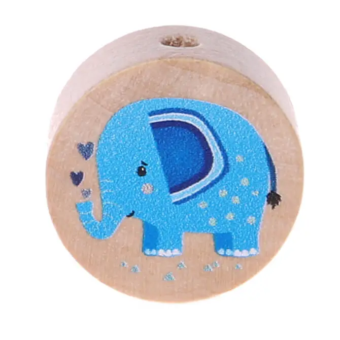 Motivperle Elefant (Scheibe) blau 48 auf Lager