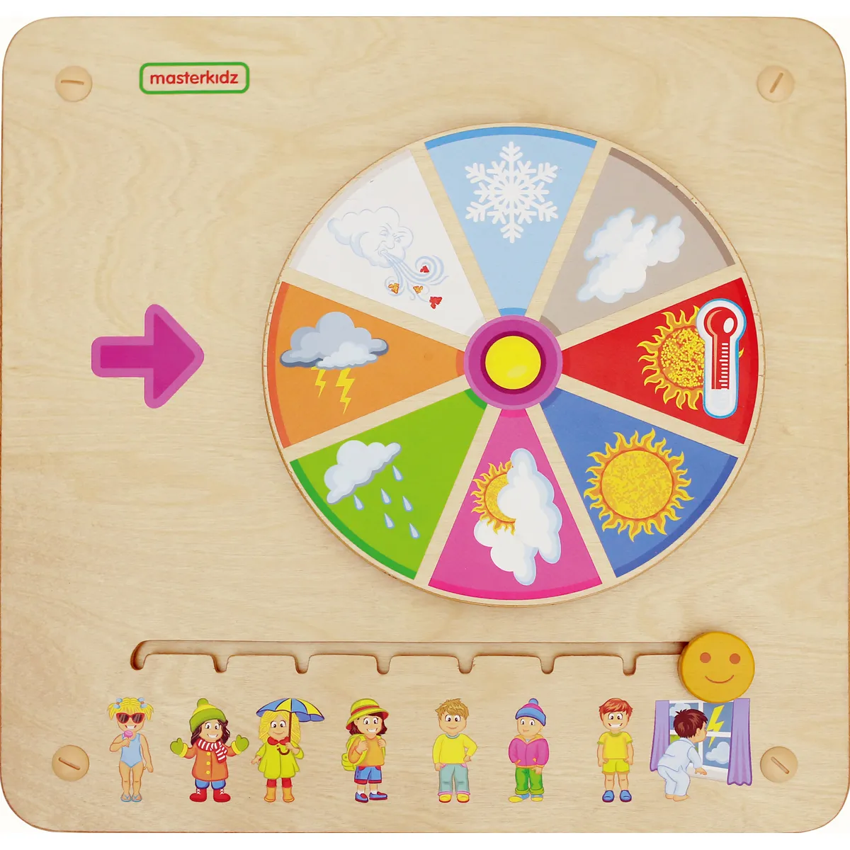 Wetterrad, Wetterkreis, Kreisplatte, Holzspielzeug, Kinderstation, spinner, Wetterrad, Holzbrett, Kinderspielzeug, Temperaturanzeige