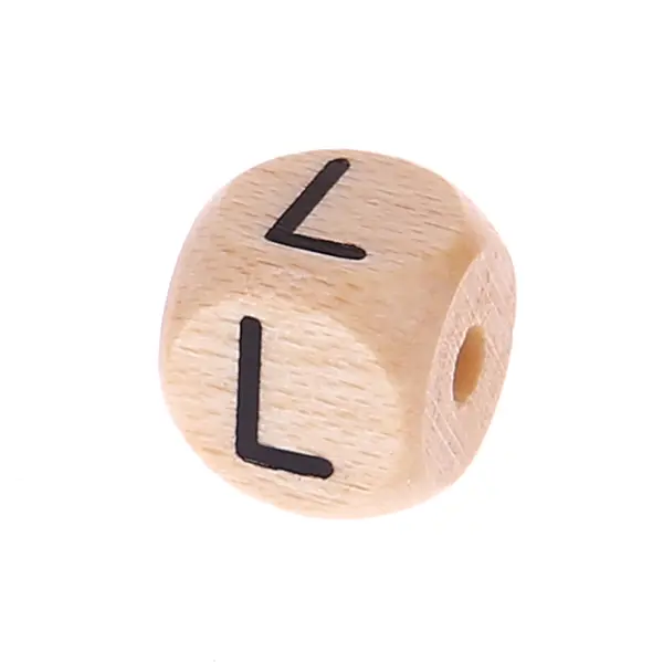 Letter beads letter cube wood embossed 10mm L 1651 in stock 