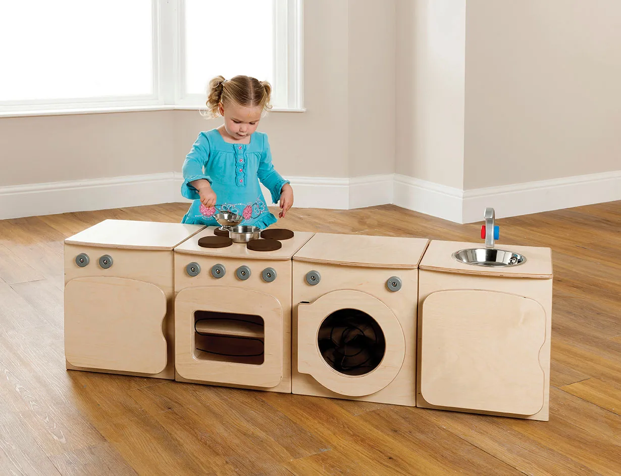 Kinderküche, Holzspielzeug, Kochset, Spielküche, Küchenschränke, Kinderküche, Holzspielzeug, Küchenblock, Backofen, Waschbecken