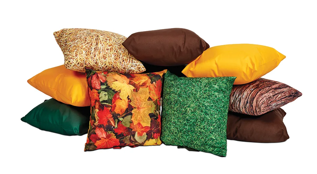 kissen, kissenbezug, herbstfarben, pflanzenmuster, mixfarben, Kissen, Kissenbezug, Samt, Herbstblatt-Print, Grasgrün
