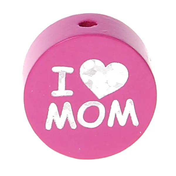 Reversible motif bead I Love MOM / DAD pink 556 in stock 