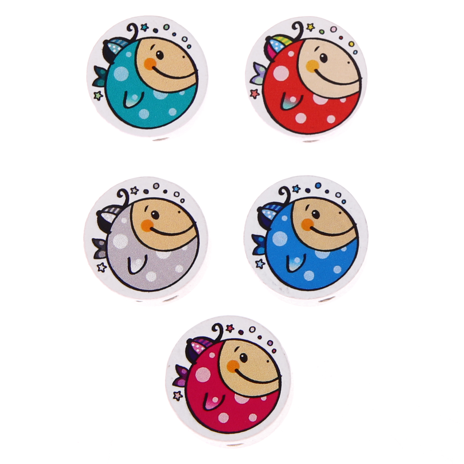 Motif bead disc fish small