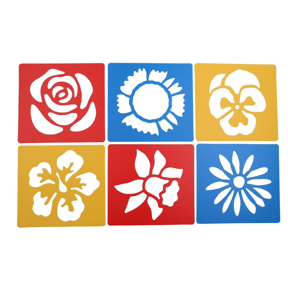Blumen Muster, Rose Fliese, bunte Fliesen, sechs Fliesen, Silhouette Design, Blumen-Sticker, Blumenmuster, Silikonsticker, Kolorblöcke, Florale Motive