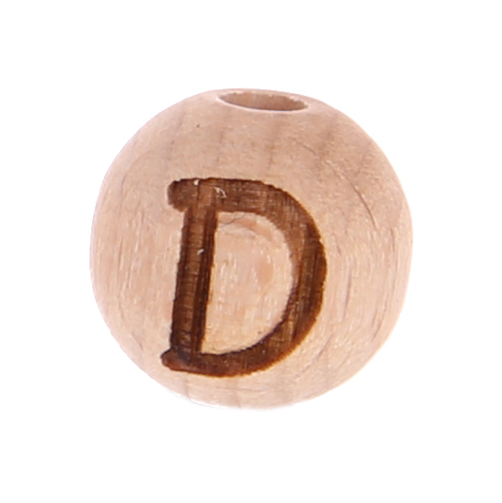 Letter beads 12mm with laser engraving - drilled vertically D 178 in stock 