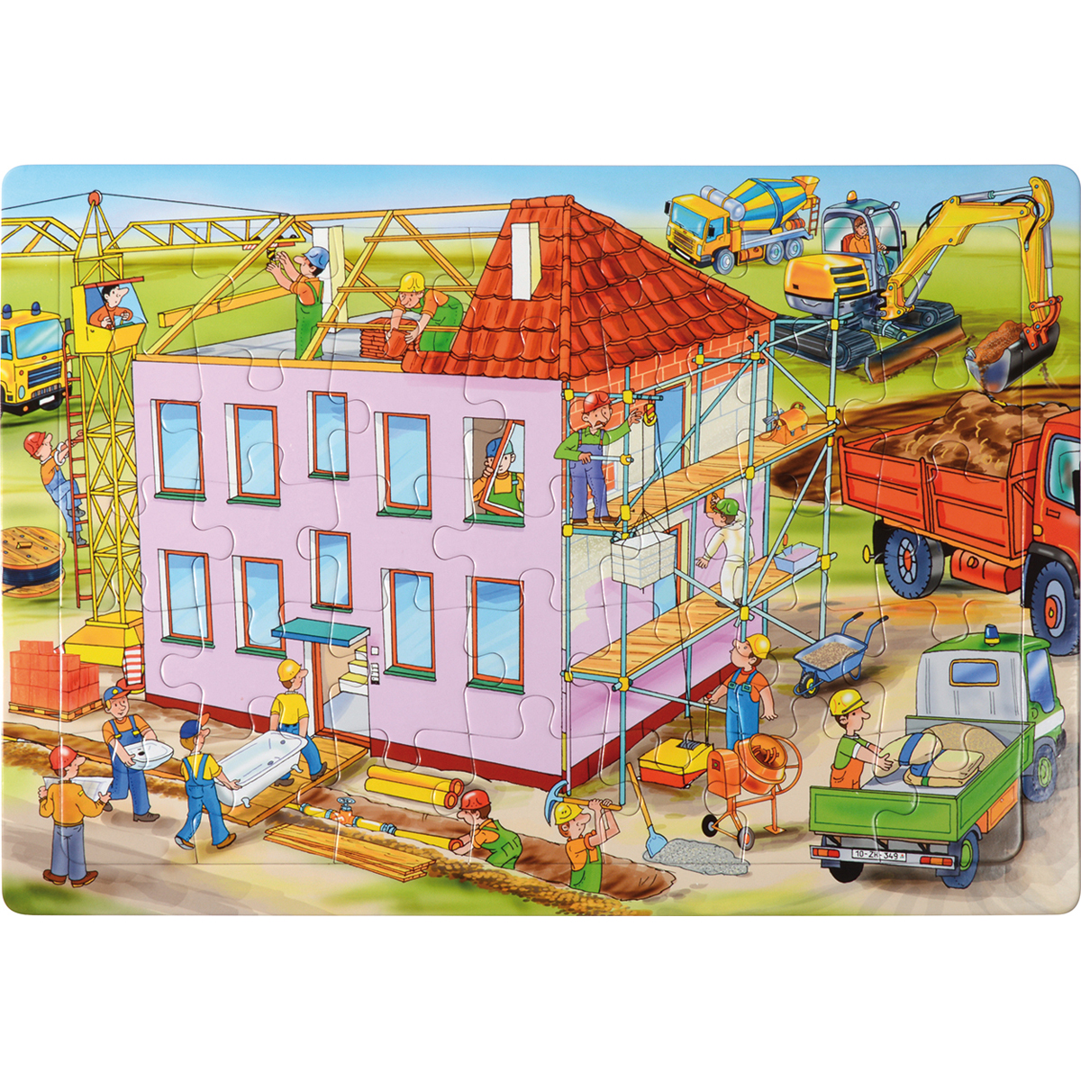 Baustelle, Gebäude, Kran, Baumaterialien, Bauarbeiten, Baustelle, Bauarbeiten, Hausbau, Gerüste, Kraftfahrzeuge