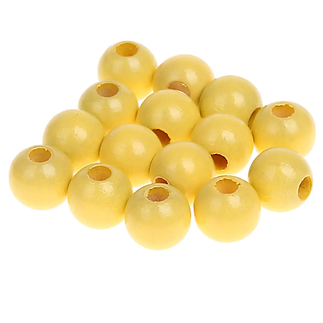 Holzperlen 8mm • 50 Stück pastellgelb 101 auf Lager