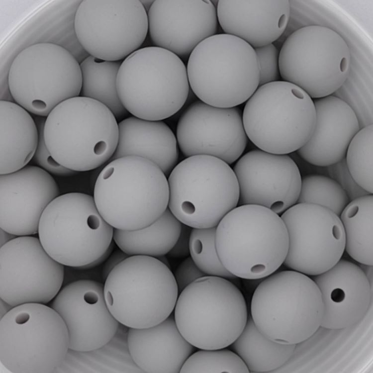 Silikonperle 12mm hellgrau 45 auf Lager