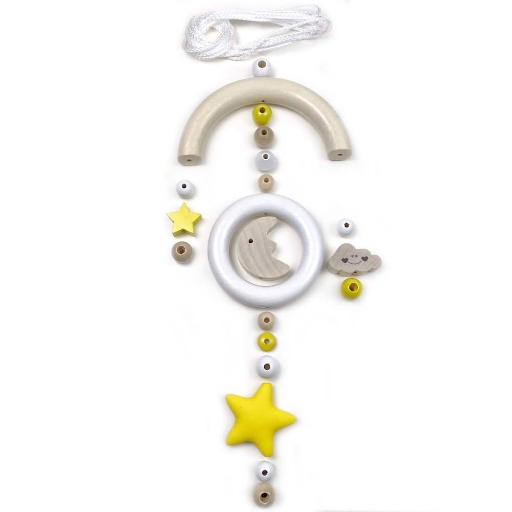 Bastelset Baby Mobile, Mond und Sterne gelb