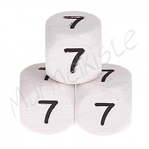 Buchstabenperlen weiß 10x10mm geprägt 7 109 auf Lager