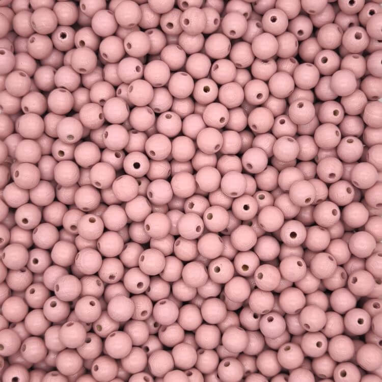 Pastel colored wooden beads 10mm - 50 pieces dusky pink 79 in stock 