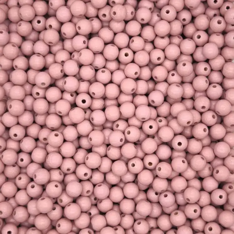 Pastellfarben Holzperlen 10mm • 50 Stück altrosa 121 auf Lager