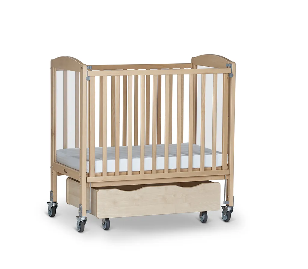 Kinderbett, Holz, Gitterbett, mit Rollen, Laufrähmige Ablage, Kinderbett, Holzbett, Gitterbett, Schublade, Rollen