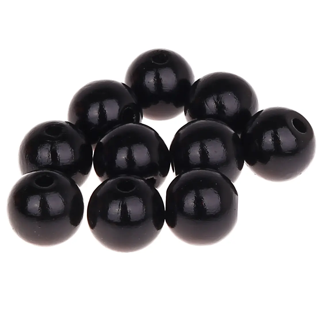Holzperlen 18mm • 10 Stück schwarz 211 auf Lager