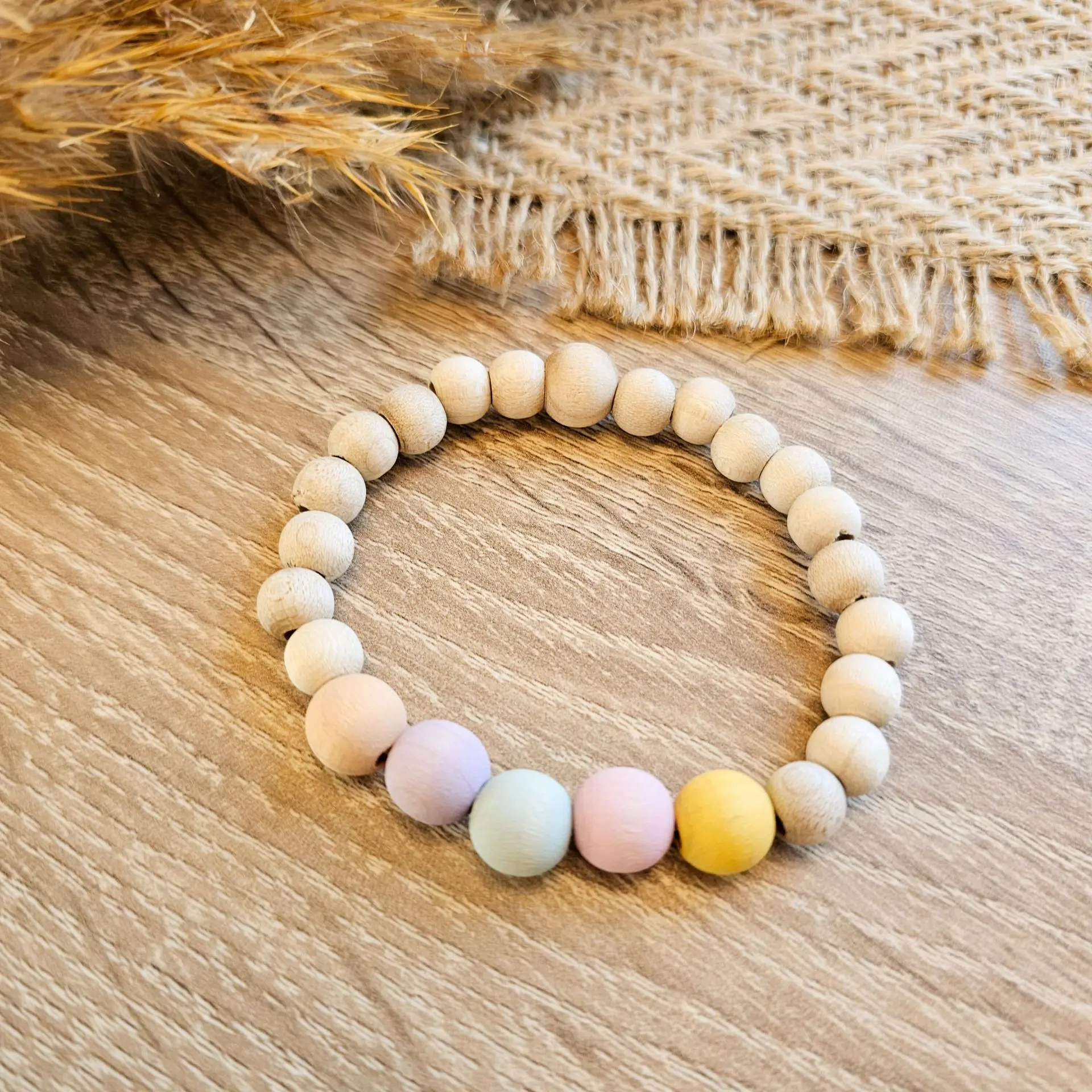 Holzperlen Armband "Watercolor" 