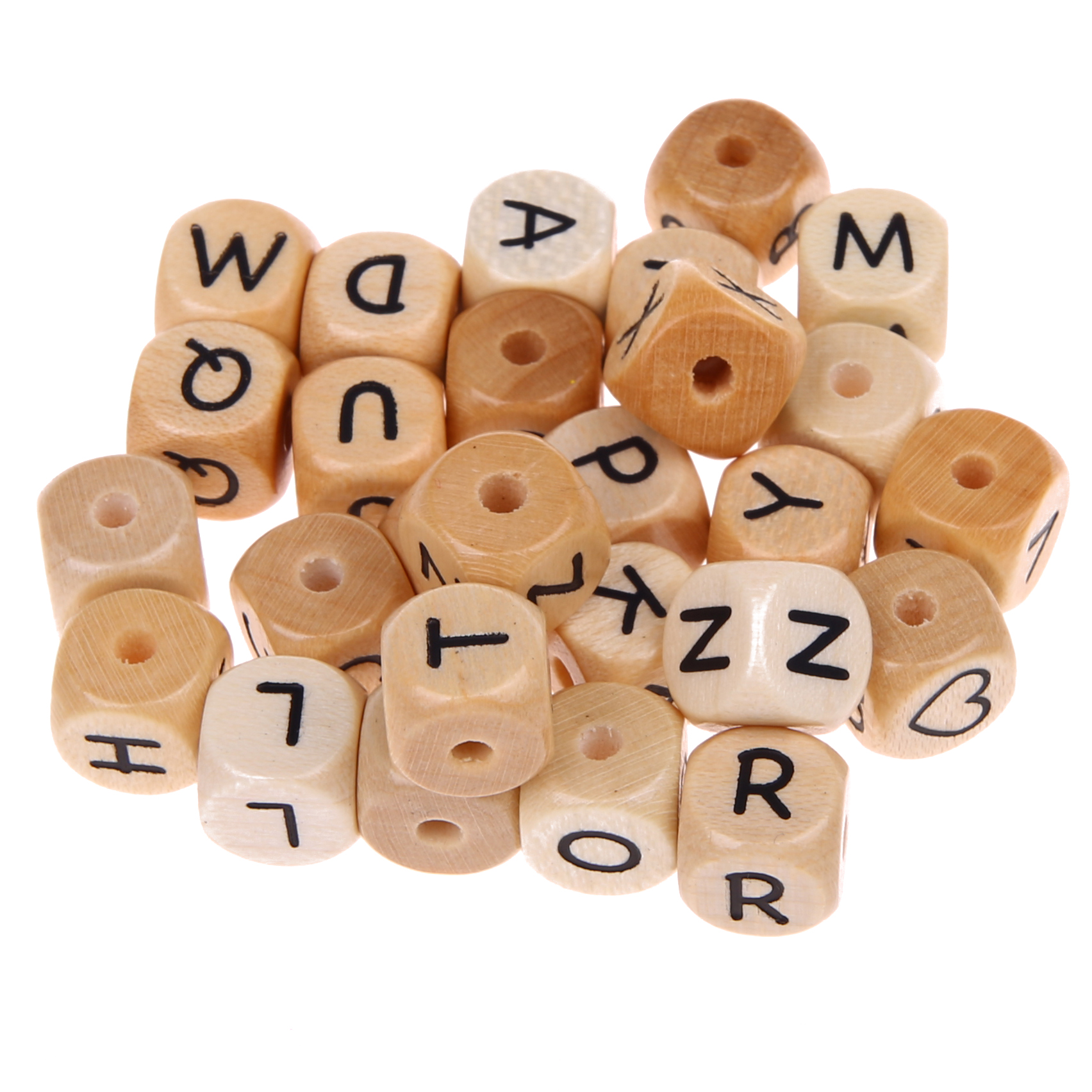 Letter cube wood embossed 10 mm