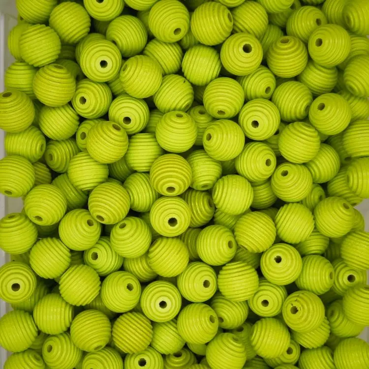 Rillenperlen 18mm • 10 Stück lemon 111 auf Lager