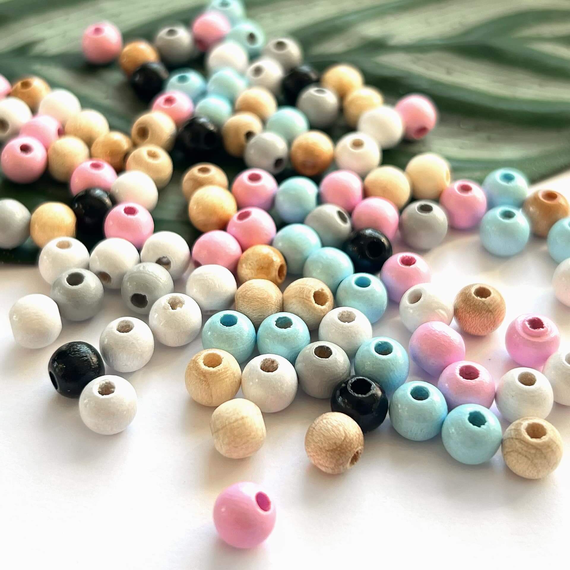 Wooden beads 6mm - 50 pieces