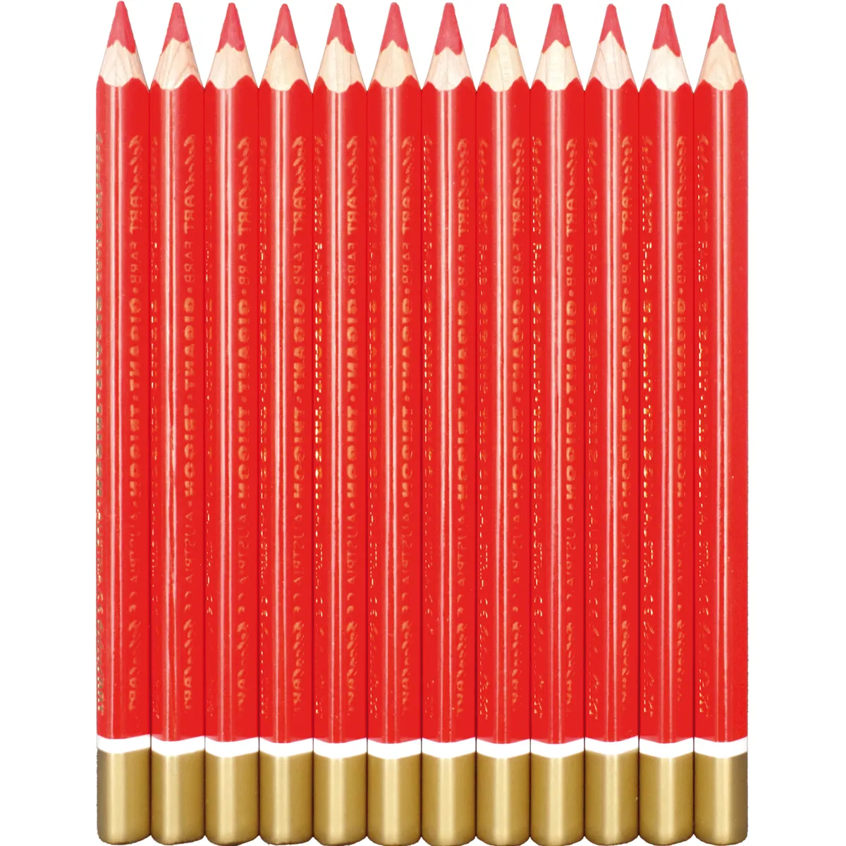 Buntstifte, Rot, Holzstift, Beinhaltet 12 Stück, Miniformat, Bleistifte, rot, Holzstift, 12er Pack, Goldender Abschluss
