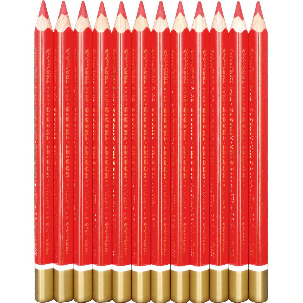 Buntstifte, Rot, Holzstift, Beinhaltet 12 Stück, Miniformat, Bleistifte, rot, Holzstift, 12er Pack, Goldender Abschluss