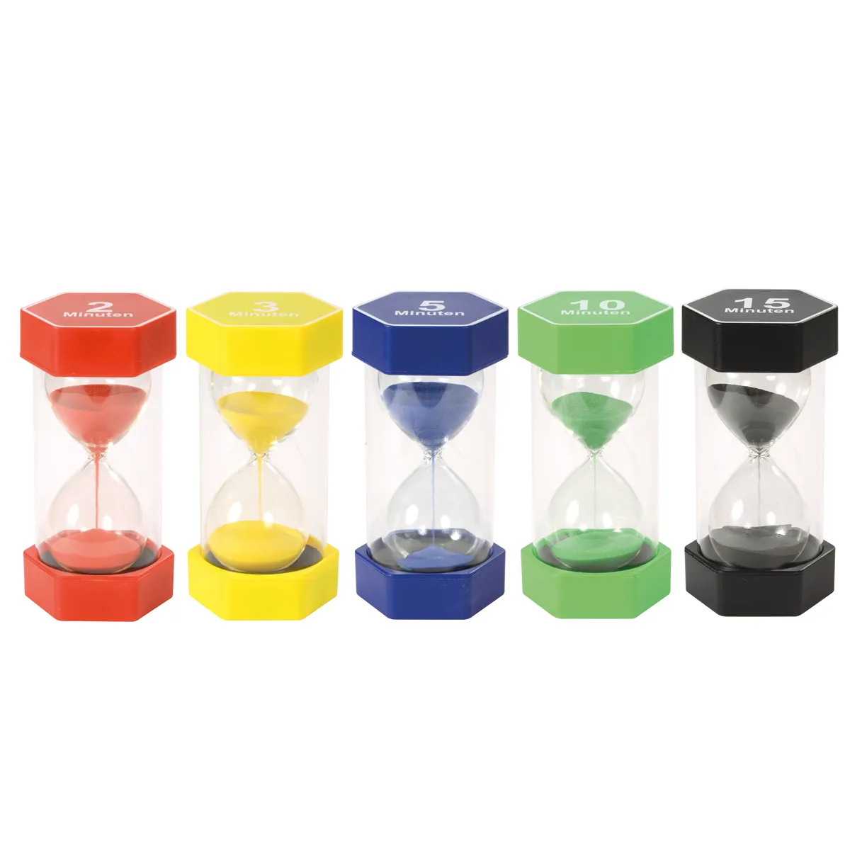 Sanduhren, Stundenglas, Bunte Set, Timer Sand, Plastikständer, Sanduhr, Stundenzähler, Mehrfarbig, Glasbehälter, Kleinstück-Set