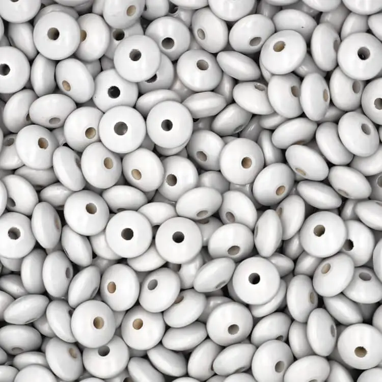 Wooden lenses 14mm - 50 pieces white 23 in stock 