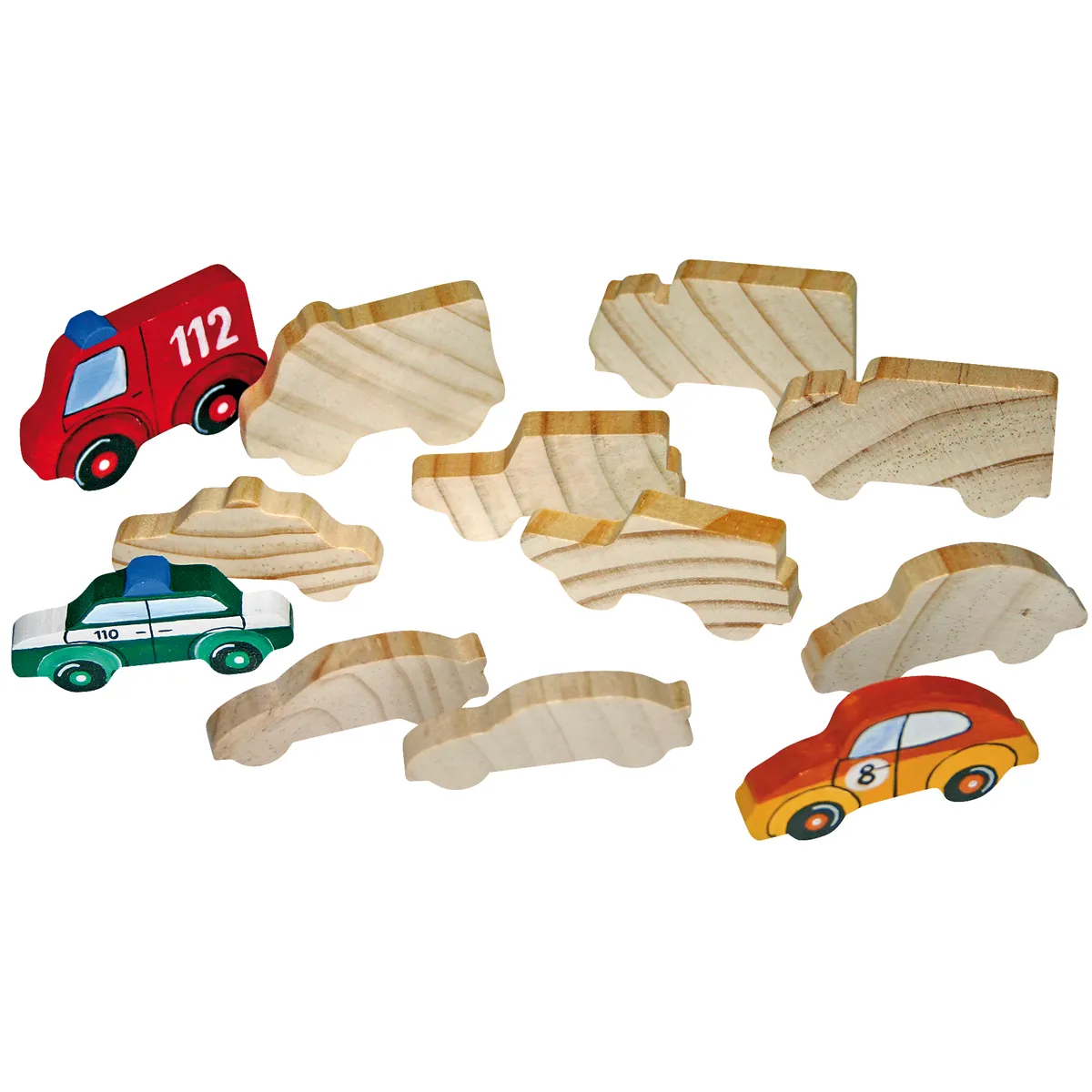 Holzbausteine, Holzspielzeug, Autos, Bauklötze, Kinderspielzeug, Holzspielzeug, Autofiguren, Holzblocke, Spielset, Kinderauto