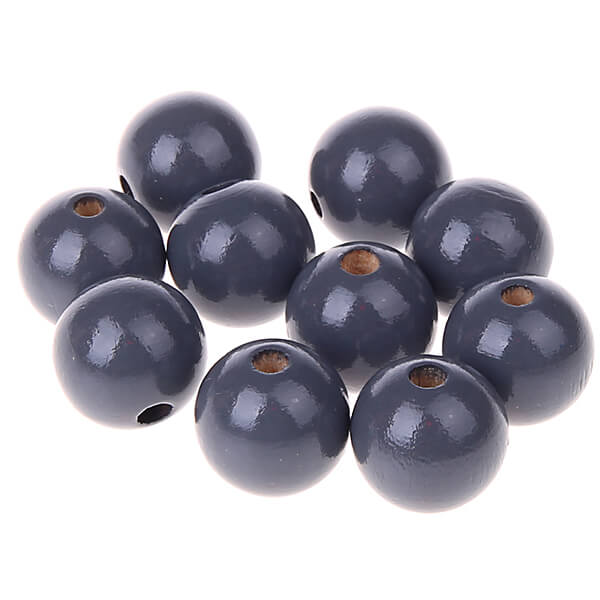 Wooden beads 15mm - 10 pieces gray 13 in stock 