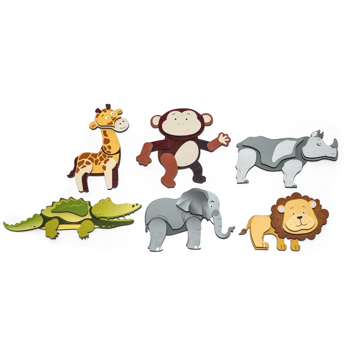Tierfiguren, Tierkinder, Giraffe, Affe, Alligator, Elefant, Löwe, Nilpferd, Tierwelt, Giraffe, Affe, Nilpferd, Krokodil