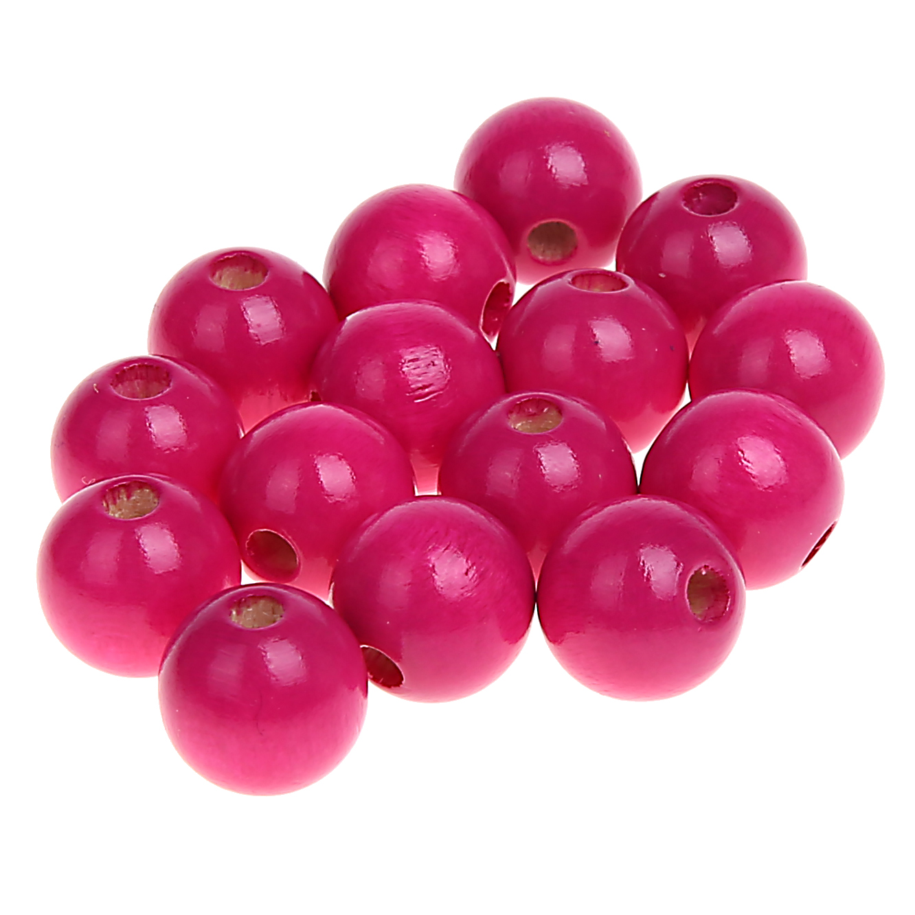 Holzperlen 12mm • 25 Stück dunkelpink 140 auf Lager