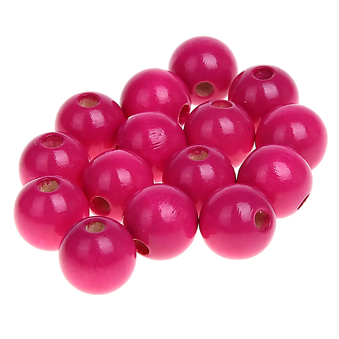 Holzperlen 12mm • 25 Stück dunkelpink 120 auf Lager